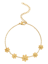 Timi Of Sweden - Fay - Flower Chain Bracelet Stainless Steel - Gold - Apyrankė - Aukso