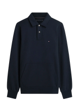 Tommy Hilfiger - Essential Terry Polo Snap Sweat - Marškinėliai ilgomis rankovėmis - Tamsiai mėlyna
