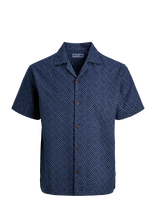 Jack & Jones - Jprbluwinson Print Dobby S/S Shirt Ln - Laisvalaikio marškiniai - Ruda