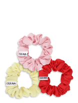 SUI AVA - 3-Pack Ruched Ribbon Scrunchies - Plaukų gumytė - Marga / raštuota