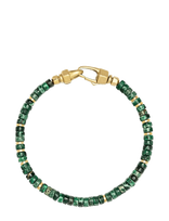 Nialaya - Dark Green Malachite Heishi Bracelet - Apyrankė - Aukso