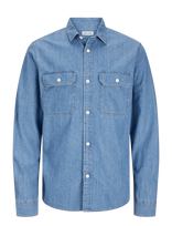 Jack & Jones - Jjetravis Shirt Ls Noos - Džinsiniai marškiniai - Mėlyna