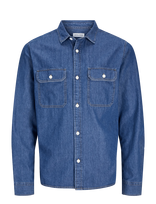 Jack & Jones - Jjetravis Shirt Ls Noos - Džinsiniai marškiniai - Mėlyna