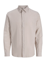 Jack & Jones - Jjebreeze Linen Blend Shirt L/S Sn - Lininiai marškiniai - Smėlio