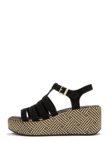 FitFlop - Platfforms Graphic-Weave Suede Fisherman Sandals - Platforminės basutės - Juoda