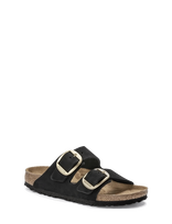 Birkenstock - Arizona Big Buckle Lenb Black (Gold) - Plokščiapadžiai sandalai - Juoda