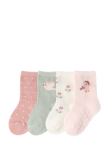 Lindex - 4-Pack Ankle Socks - Neslystančios kojinės - Rožinė