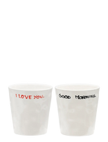 Anna + Nina - Perfect Morning Coffee Cup Set Of 2 - Kavos puodelis - Balta