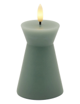 Sirius Home - Nordisk Skulptur, Sille Kegle Ø6,5X10 Cm, Sandy Green - LED žvakė - Žalia