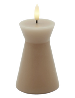 Sirius Home - Nordisk Skulptur, Sille Kegle Ø6,5X10 Cm, Light Caramel - LED žvakė - Smėlio