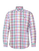 Morris - Linen Preppy Check Shirt-Classic Fit - Lininiai marškiniai - Marga / raštuota