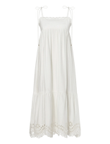 Malina - Vilda Broderie Anglaise Midi Dress - Iki kelių ir midi suknelės - Balta