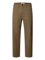 Selected - Slm220-Loose Miles Twill Pant Noos - Laisvalaiko marškiniai - Ruda