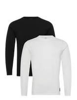 Björn Borg - Core Slim Long Sleeve T-Shirt 2P - Laisvalaikio marškinėliai - Juoda