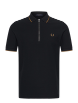 Fred Perry - Crepe Pique Polo Shirt - Marškinėliai trumpomis rankovėmis - Juoda