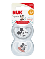 NUK - Space Pacifier Mickey Grey/White, Size 0-6 Months - Čiulptukas - Pilka