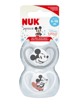 NUK - Space Pacifier Mickey Grey/White, Size 6-18 Months - Čiulptukas - Pilka