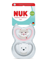 NUK - Perfect Match Air Cat/Polarbear, Size 18-36 Months - Čiulptukas - Pilka
