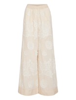 ROUGE EDIT - Rouzoella Hw Wf F/L Trouser - Plačios kelnės - Kreminė spalva