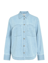 ROUGE EDIT - Roufrancie Mae L/S Oversized Shirt/1 - Džinsiniai marškiniai - Mėlyna