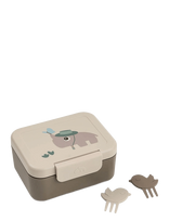 Done By Deer - Tiny Lunch Box W/Snack Picks Tiny Trails Sand - Kūdikių maisto indelis - Pilka