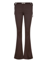 Monki - Cut Out Flare Trousers - Platėjančios kelnės - Ruda