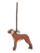 Lauren Ralph Lauren - Suede-Trim Leather Vizsla Charm - Raktų pakabukai ir rankinių pakabukai - Ruda