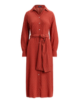 Polo Ralph Lauren - Printed Crepe Tie-Waist Shirtdress - Marškininė suknelė - Raudona