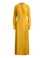 Polo Ralph Lauren - Tie-Front Crepe Dress - Ilga suknelė - Geltona
