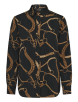 Lauren Ralph Lauren - Classic Fit Belting-Print Crepe Shirt - Marškinėliai ilgomis rankovėmis - Juoda