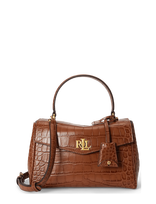 Lauren Ralph Lauren - Croc-Embossed Small Farrah Soft Satchel - Rankinė - Ruda