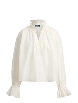 Polo Ralph Lauren - Cotton-Silk Organdy Shirt - Marškinėliai ilgomis rankovėmis - Balta