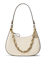 Lauren Ralph Lauren - Leather Medium Marcy Zip Shoulder Bag - Rankinė - Kreminė spalva