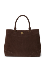 Lauren Ralph Lauren - Perforated Suede Large Marcy Satchel - Rankinė - Ruda