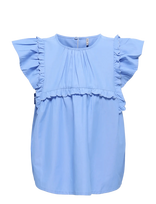 Kids Only - Kogclare Ss Ruffle Top Wvn - Palaidinės ir tunikos - Mėlyna