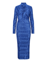 YAS - Yasminda Ls Long Dress - Pb - Iki kelių ir midi suknelės - Mėlyna
