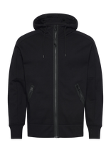 C.P. Company - Raised Fleece Goggle Zipped Hoodie - Džemperis - Juoda