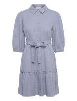 A-View - Linen Dress - Marškininė suknelė - Mėlyna