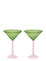 Urban Nature Culture - Urban Nature Culture Martini Cocktail Glass, Set Of 2, In Gift Pack - Kokteilių taurė - Žalia