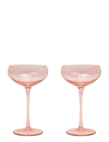 Here's How - Glas Coupe The Lou- Set Om 2- Rosa - Kokteilių taurė - Rožinė