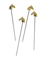 Here's How - Cocktailpinnar Hästmotiv, The Curly , Set Med 4 - Plaktuvai ir kokteilių reikmenys - Aukso