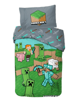 Minecraft - Bed Linen Minecraft Animals & Mobs 140X200 60X63 Cm - Patalynės komplektas - Žalia