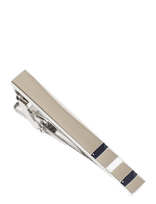 AN IVY - Silver Navy White Navy Bar 5 Cm - Kaklaraiščių segtukai - Sidabro