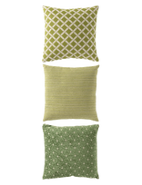 J-Line - S/3 Cushion Squ Polyes Grn/Wh - Pagalvėlė - Žalia