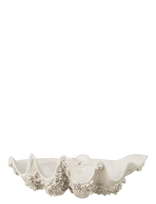 J-Line - Deco Bowl Seashell Res Wh S - Dekoratyvinė lėkštė - Balta
