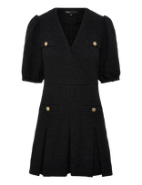 Maje - Shiny Tweed Dress - Trumpa suknelė - Juoda