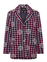 Maje - Clover Plaid Jacquard Jacket - Vilnonė striukė - Raudona