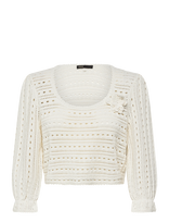 Maje - Croquet Pointelle Sweater - Megztinis - Balta
