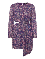 Maje - Metallic Printed Viscose Dress - Trumpa suknelė - Violetinė