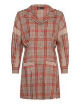Maje - Checked Shirt Dress - Marškininė suknelė - Oranžinė